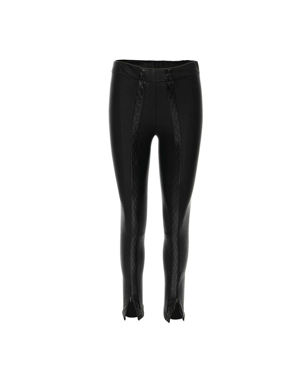 Silvia Serban Black Tights With Frontal Quilted Strap