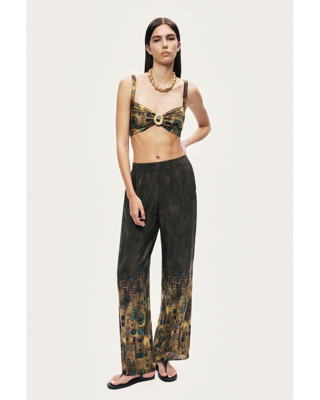 Nocturne Multicolor Printed Straight-Leg Pants