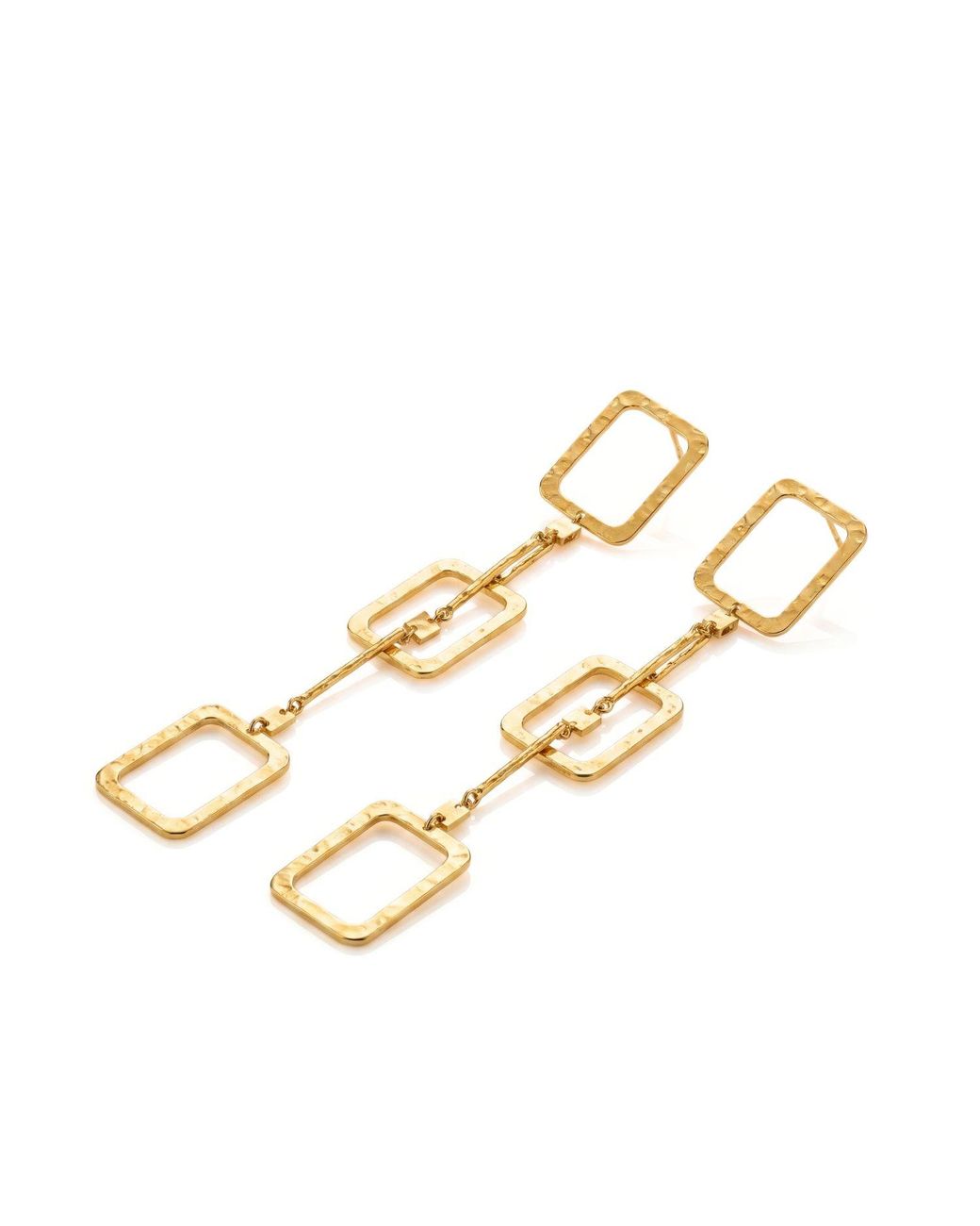 Jaredjamin Metallic Solene Hammered Link Drop Post Earrings