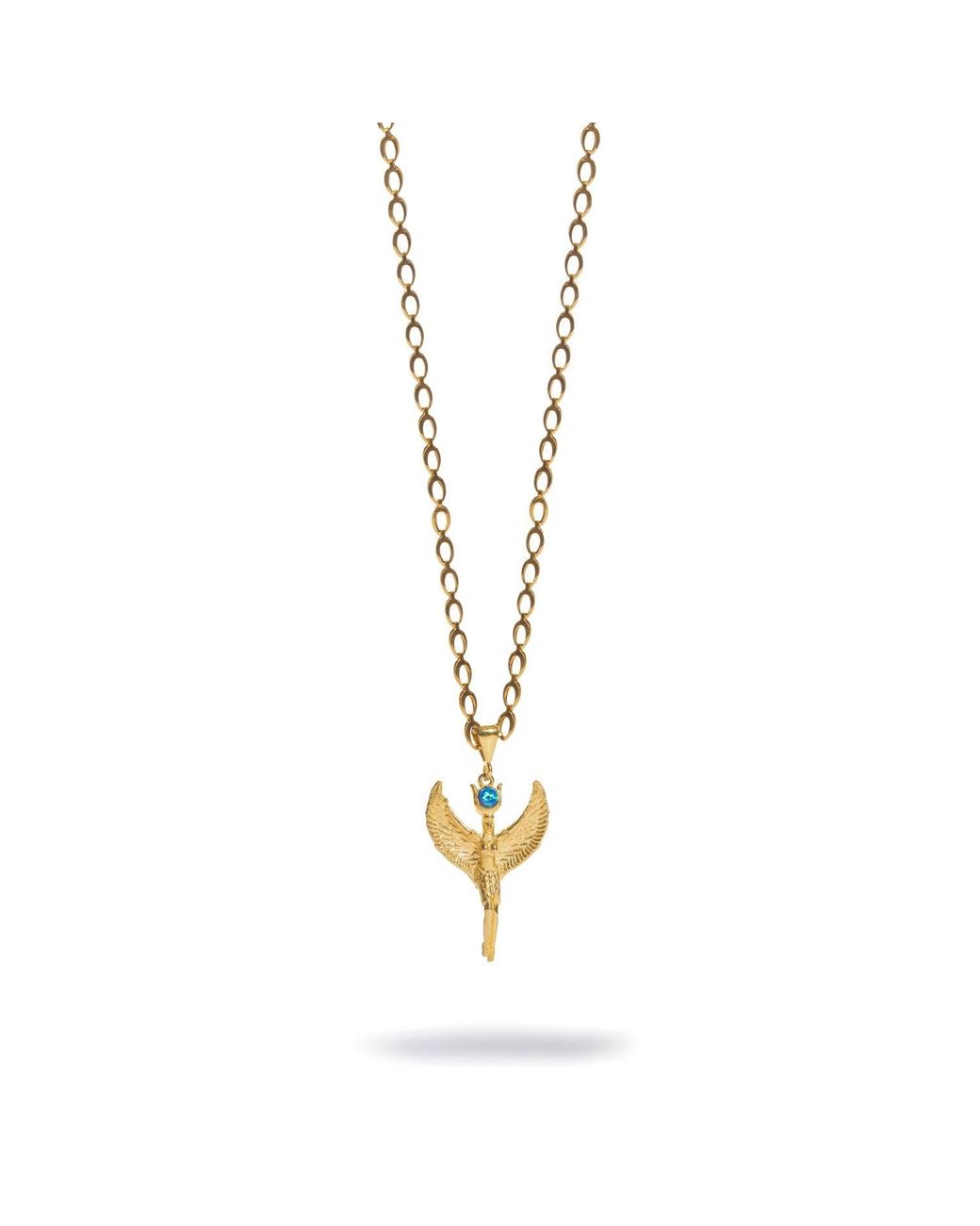 Ebru Jewelry Metallic Isis Goddess Opal Pendant Necklace