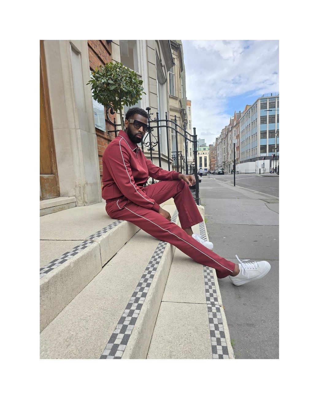 DAVID WEJ Red Ashford Aviator Set for men