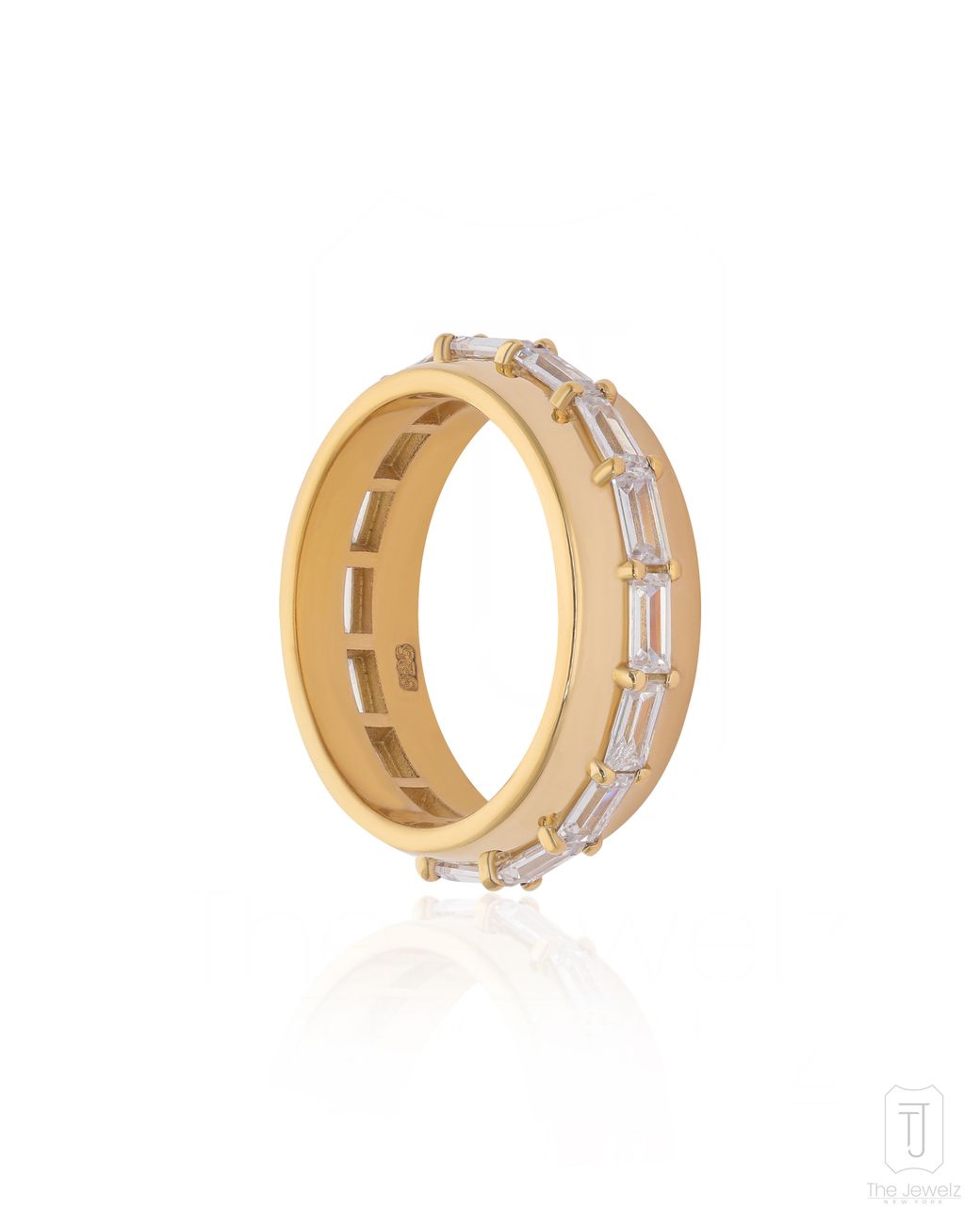 The Jewelz White Drum Baguette Ring For