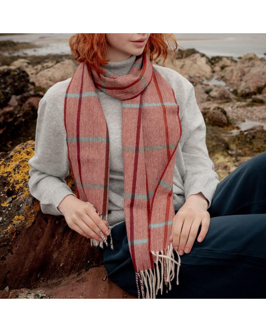 Kinalba Brown Oban Fala Autumn Cashmere Scarf