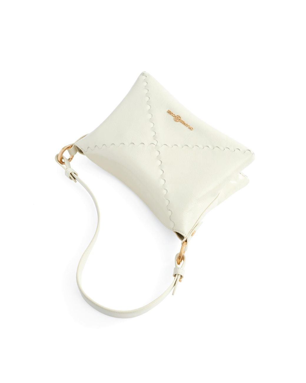 Orange Cube White Mosaic Baguette Shoulder Bag