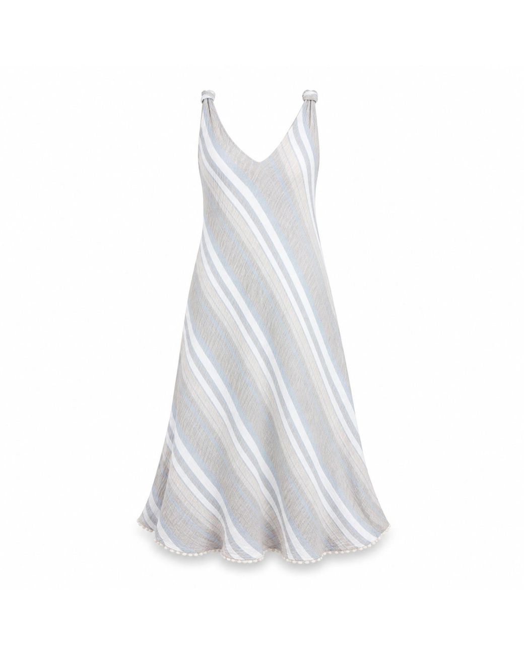 MARICEL White Rosanna Dress Soft-Waved Linen Gauze