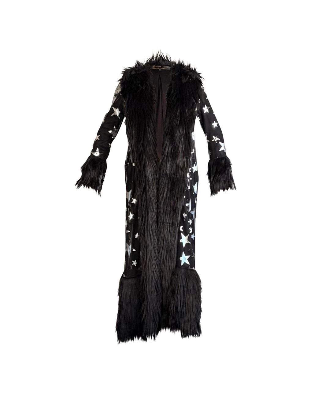 Jennafer Grace Black Penny Deluxe Starina Faux Fur Coat