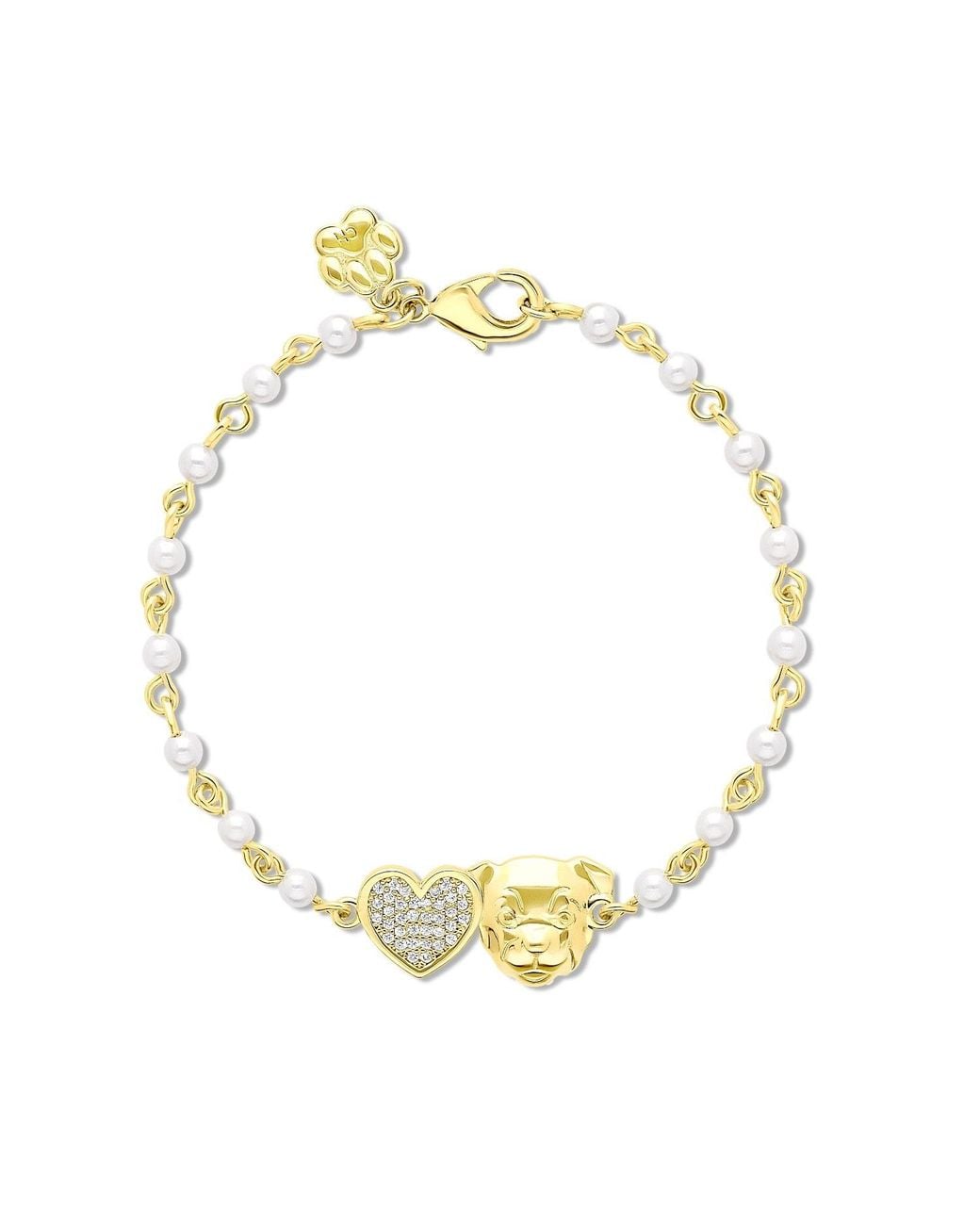 Cloud Haven Metallic Soft Hearted Pit Bull Cz Bracelet