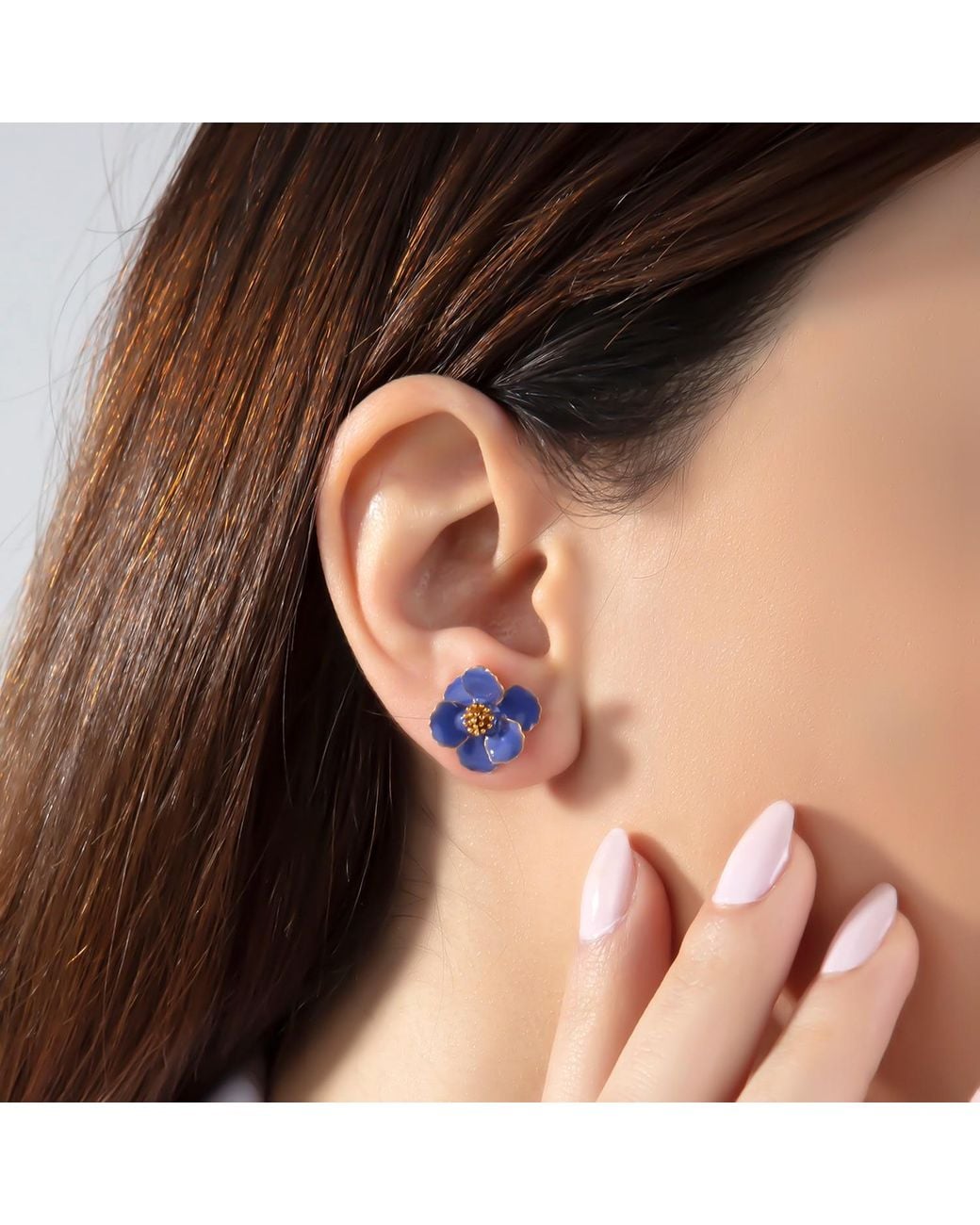 Milou Jewelry Blue Scarlet Flower Earrings