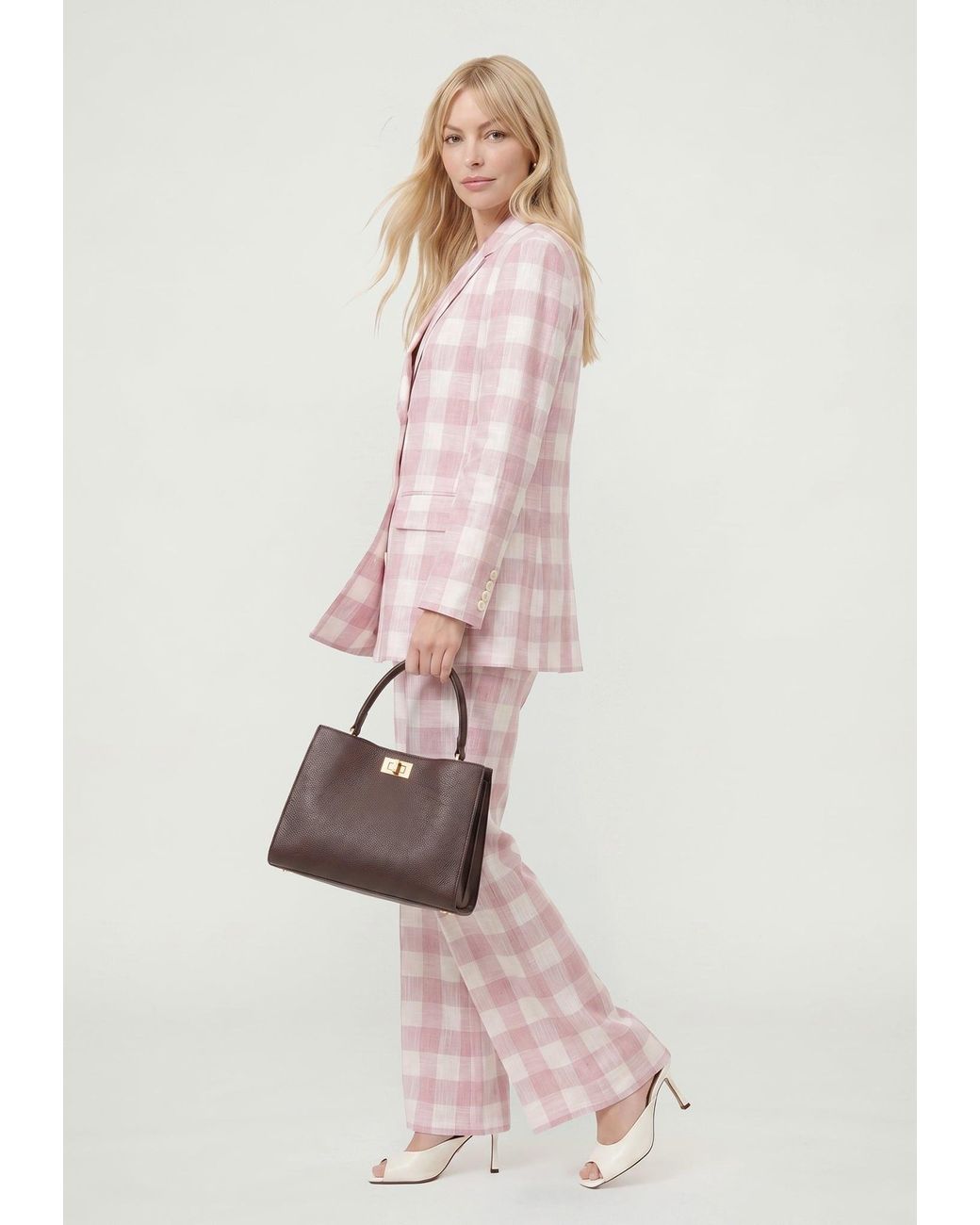 Lily and Lionel Purple Zena Double Breasted Check Jacket