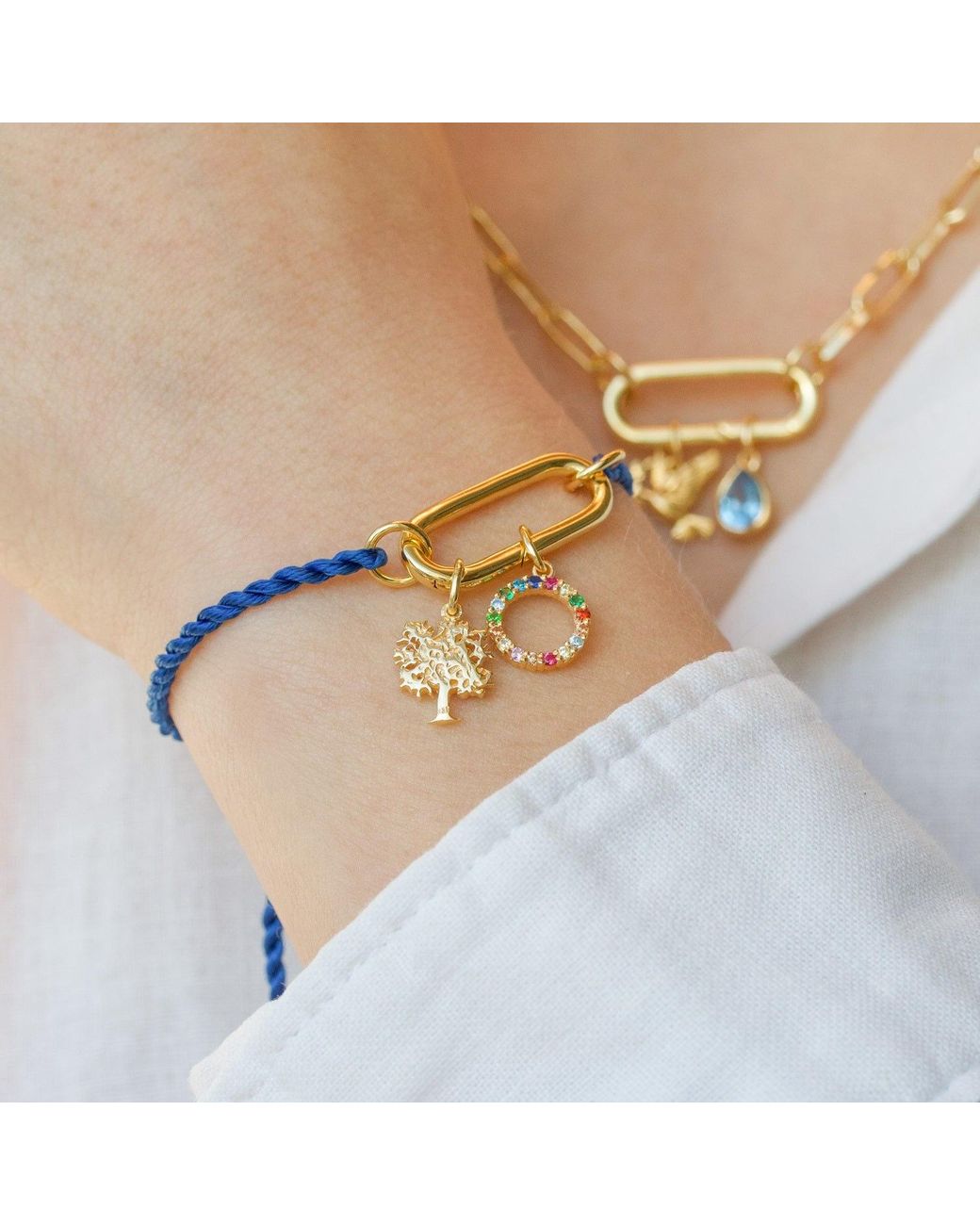 With Love Darling Blue Smile Charms Bracelet