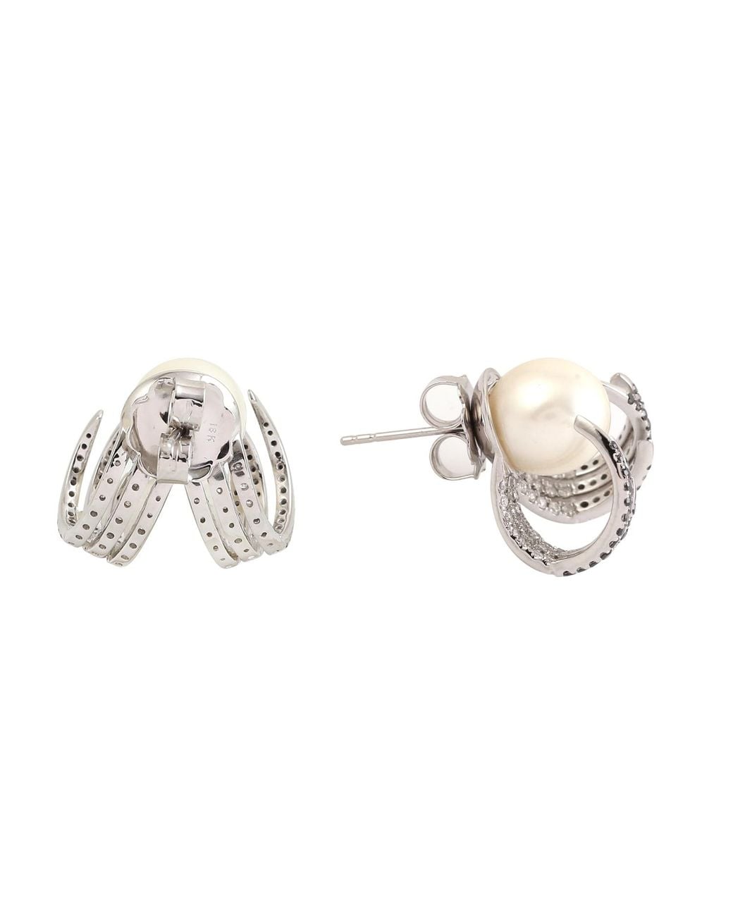 Artisan Metallic Diamond & Pearl Earrings