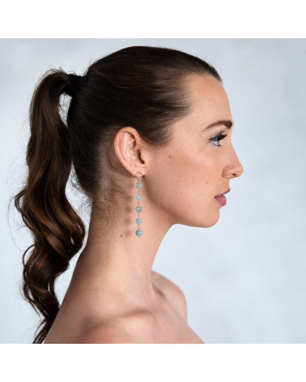 Heather Hawkins Jewelry Blue Crazy On You Linear Heart Drop Earrings