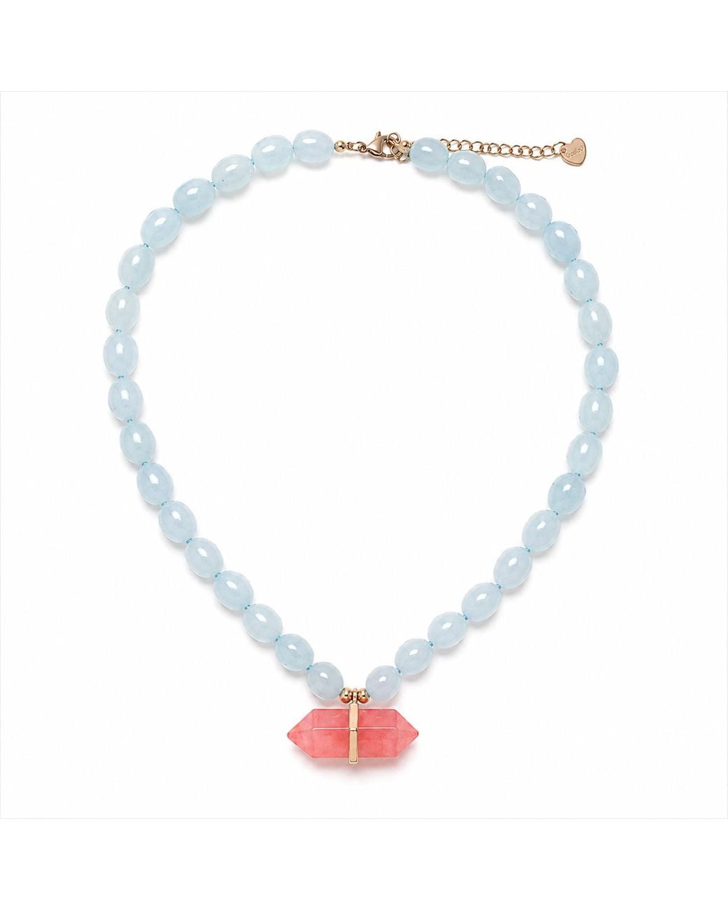 Ormiro Multicolor Avalon Watermelon Quartz Beaded Necklace