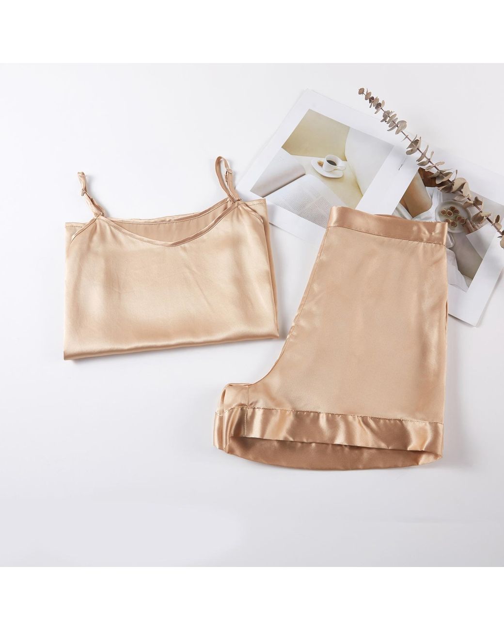 Soft Strokes Silk Brown Pure Mulberry Silk Camisole With Adjustable Straps
