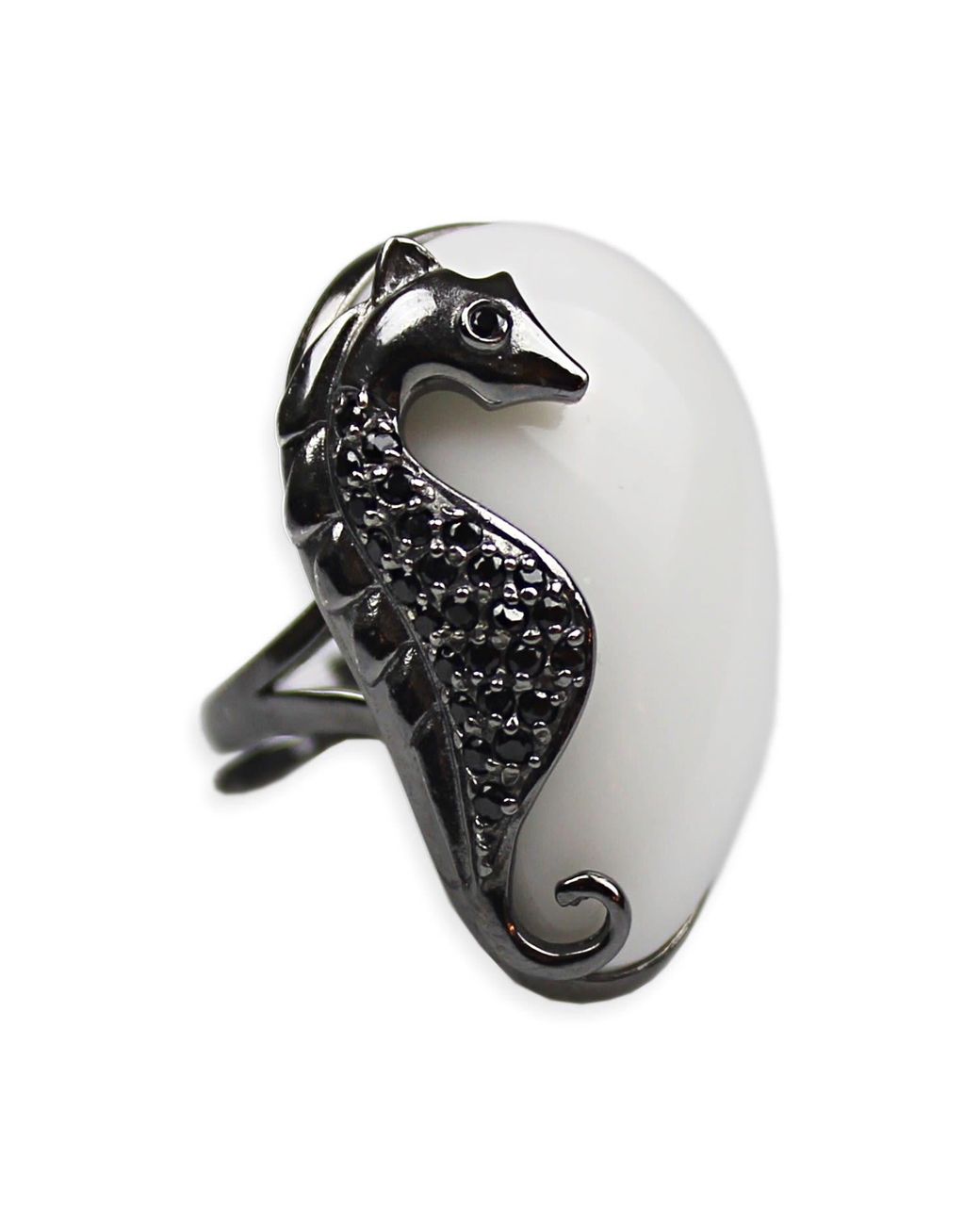 Bellus Domina Metallic Adjustable Seahorse Cocktail Ring