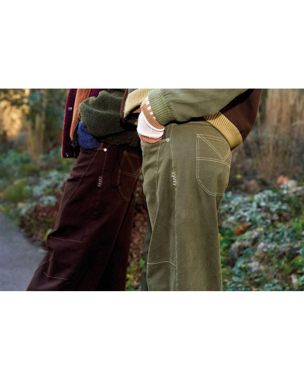 Komodo Green Amelia Organic Cotton Barel Leg Trouser
