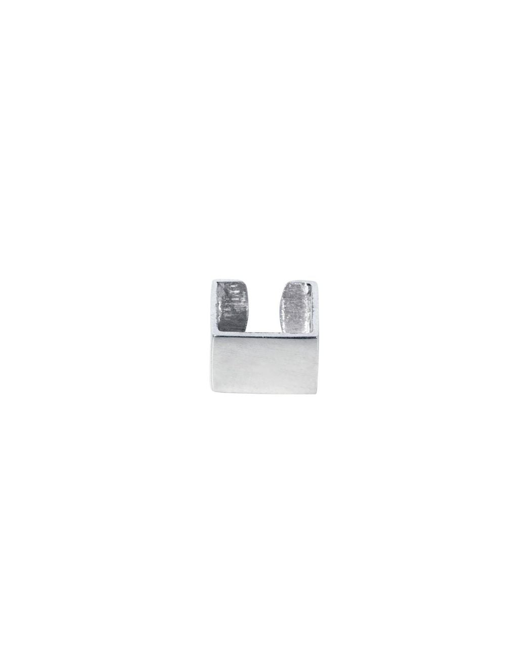 Edge Only White Square Ear Cuff Sterling