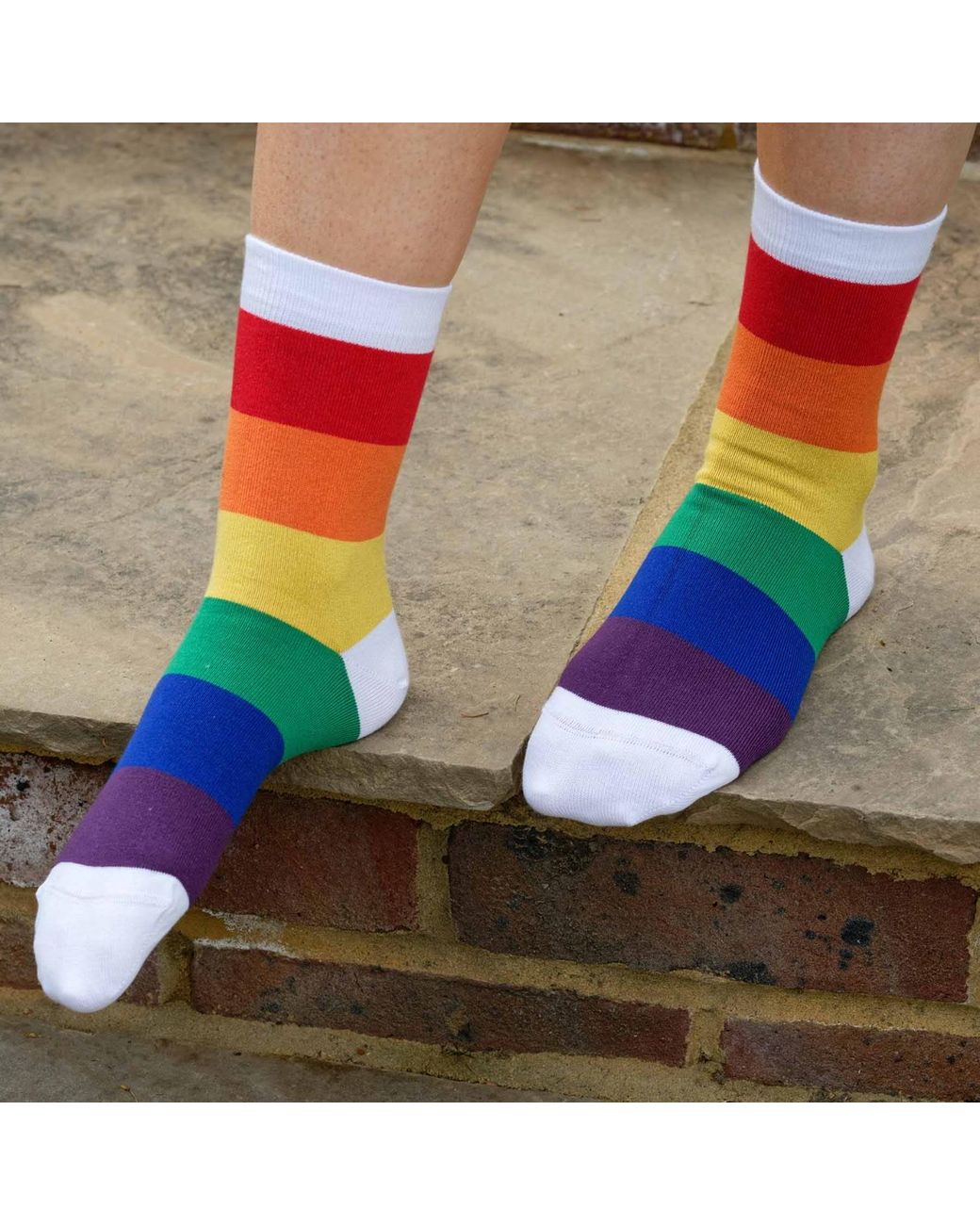 Peper Harow - Made in England Blue Block Stripe Luxury Crew & Trainer Socks Bundle