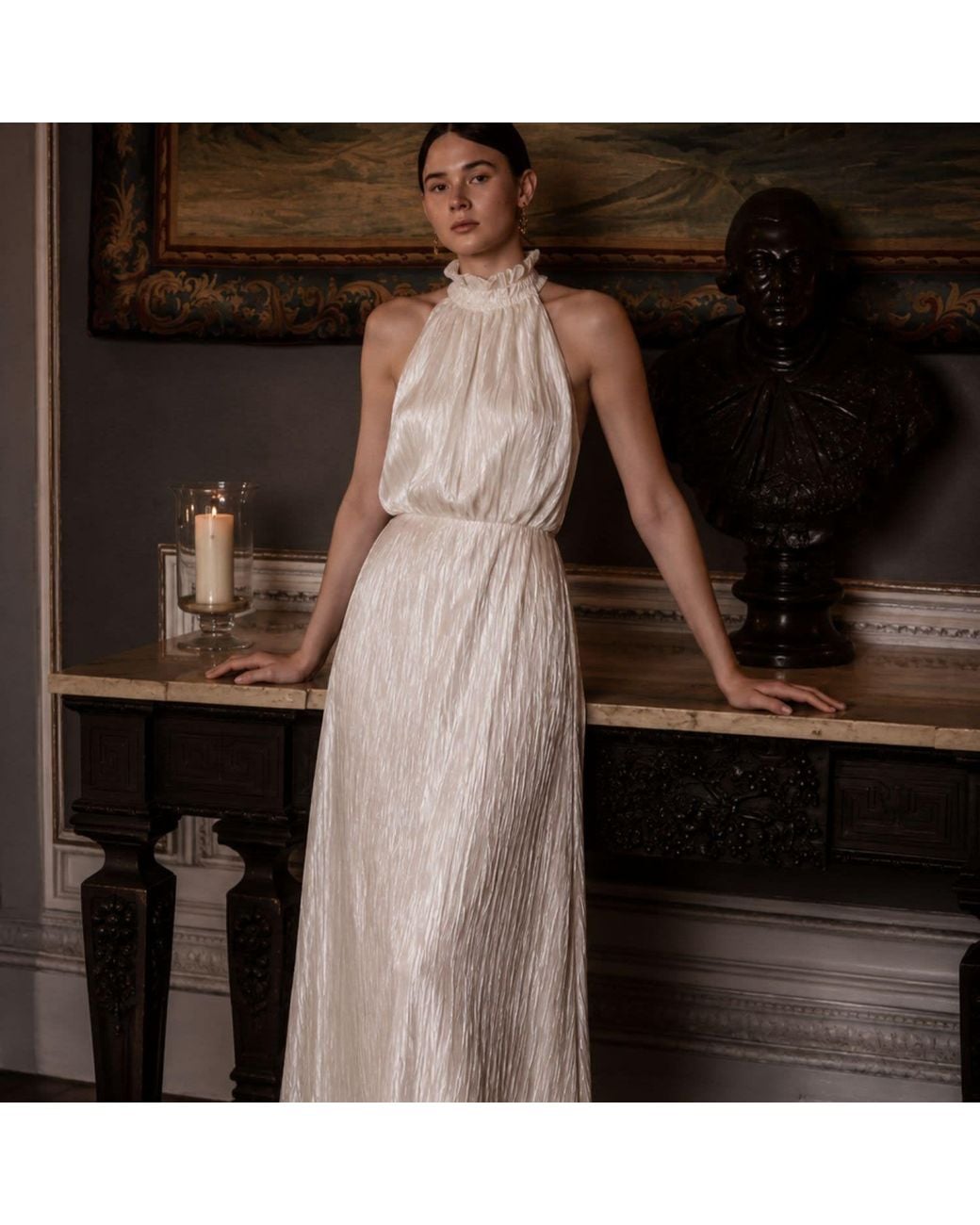 NUMBAT White Neutrals Fiona Pleated Dress