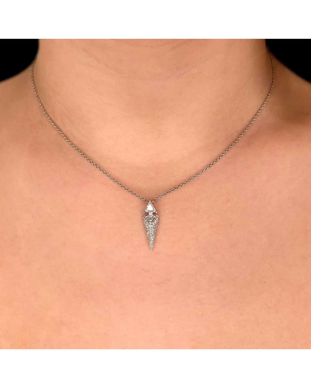 SALLY SKOUFIS Metallic Urge Pendent With Made Cz Diamond Stimulant