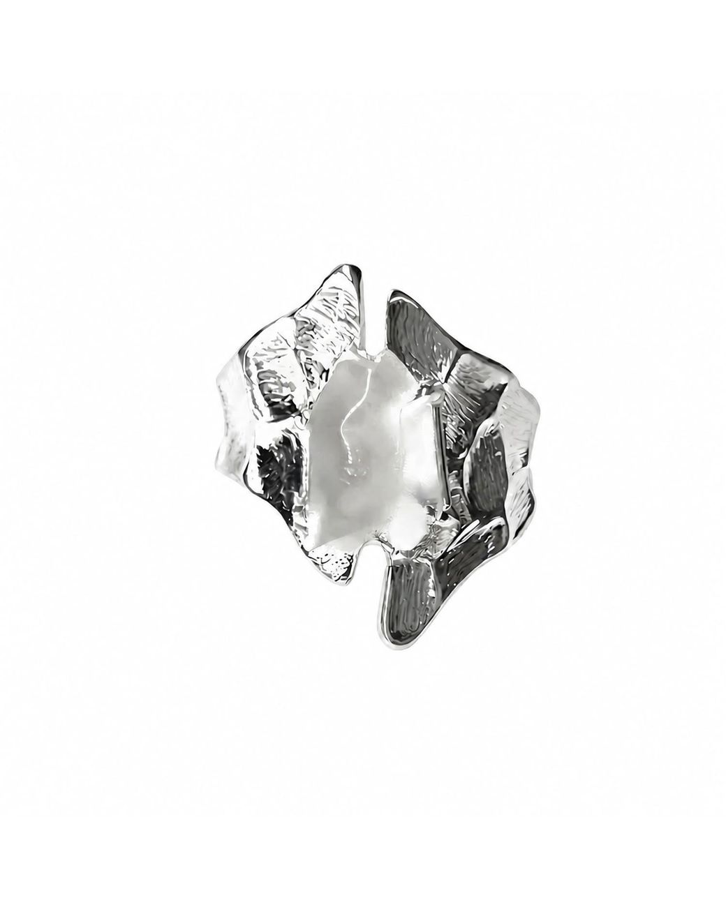 Ormiro Metallic Glacier Chunky & Clear Quartz Ring