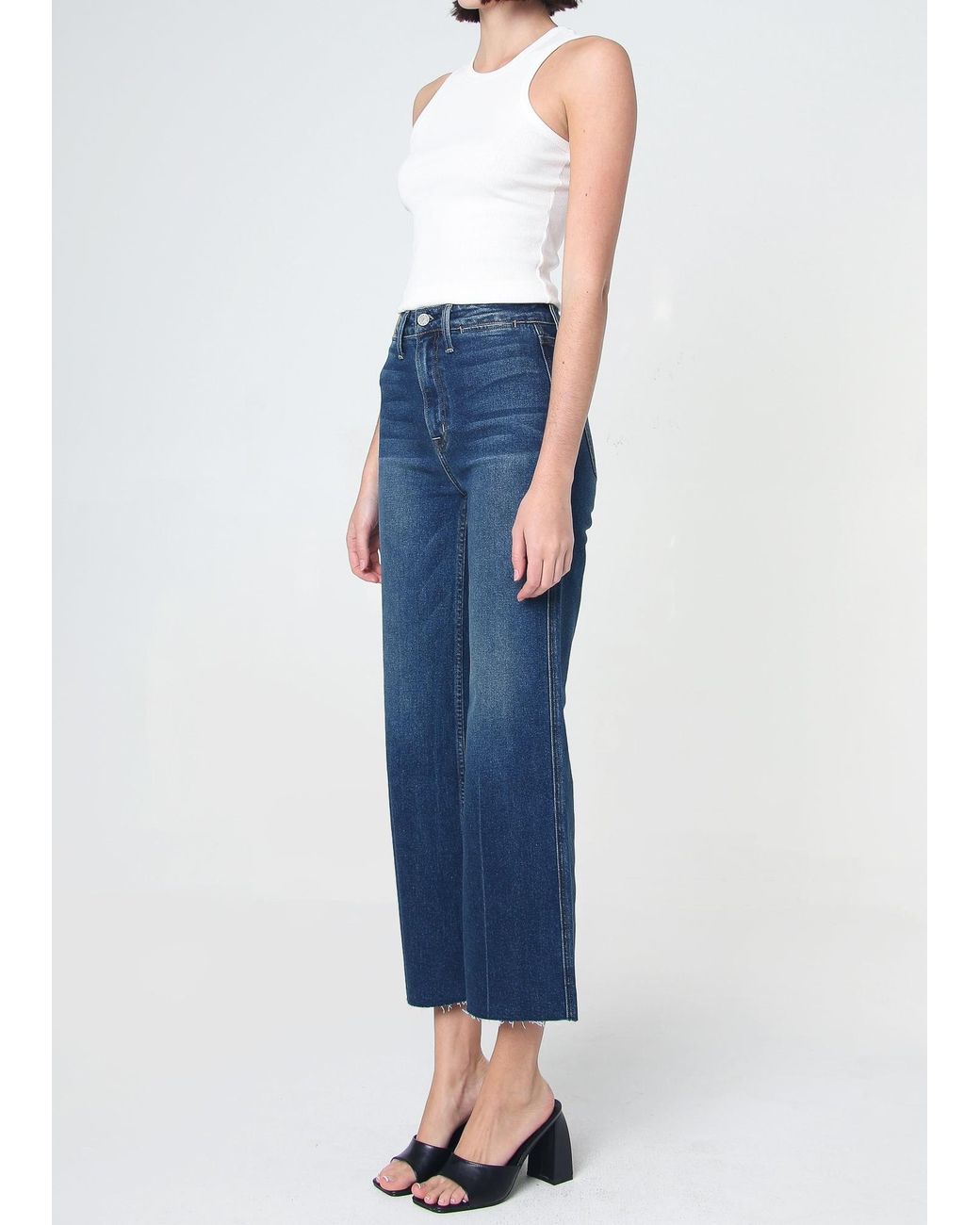 NOEND Blue Queen High Rise Crop Wide Leg