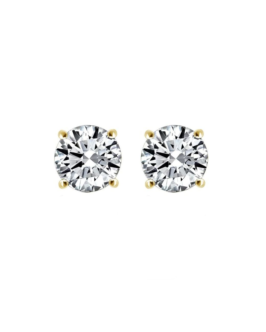 Diamonbliss Green 7Mm Round Cut Solitaire Stud Earrings