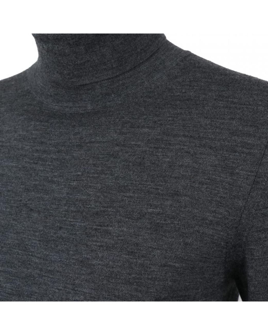 DAVID WEJ Blue Dixon Light Wool Roll Neck Jumper – for men