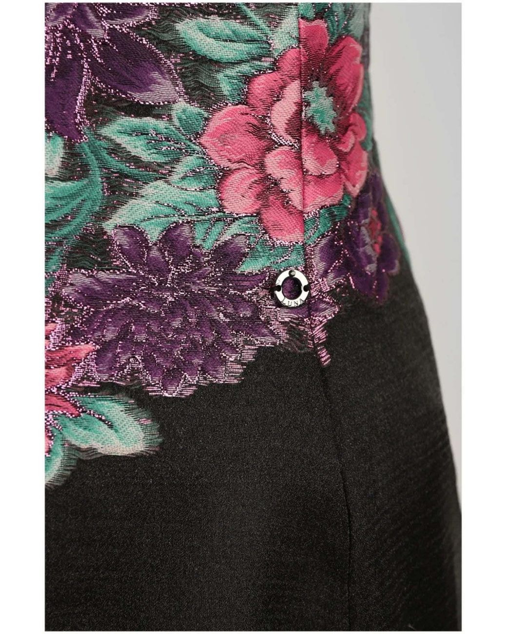 Luna Fashion House Black Cyclamen Floral Maxi Dress, Rina