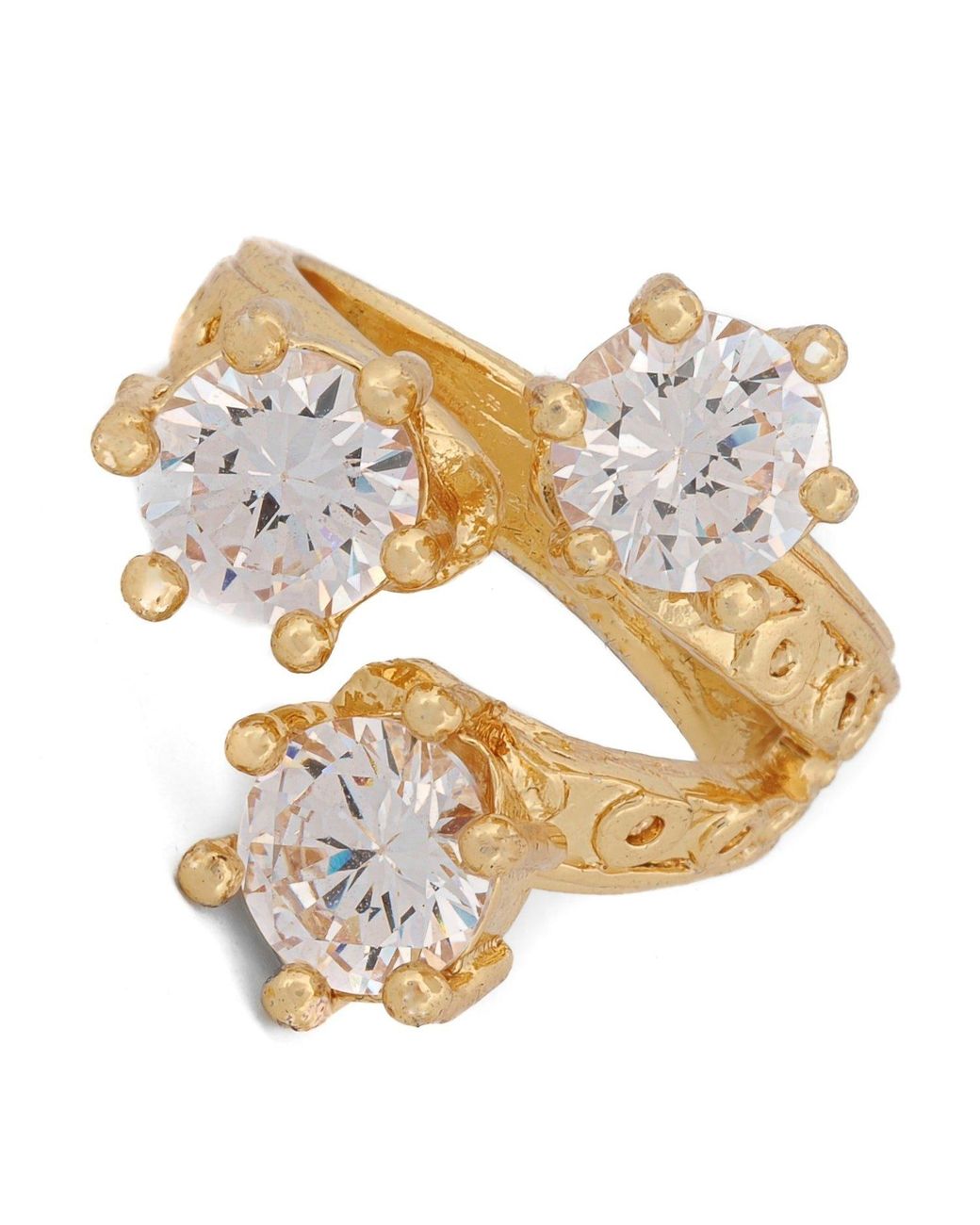 Ebru Jewelry Metallic Triple Shine Goddess Diamond Ring