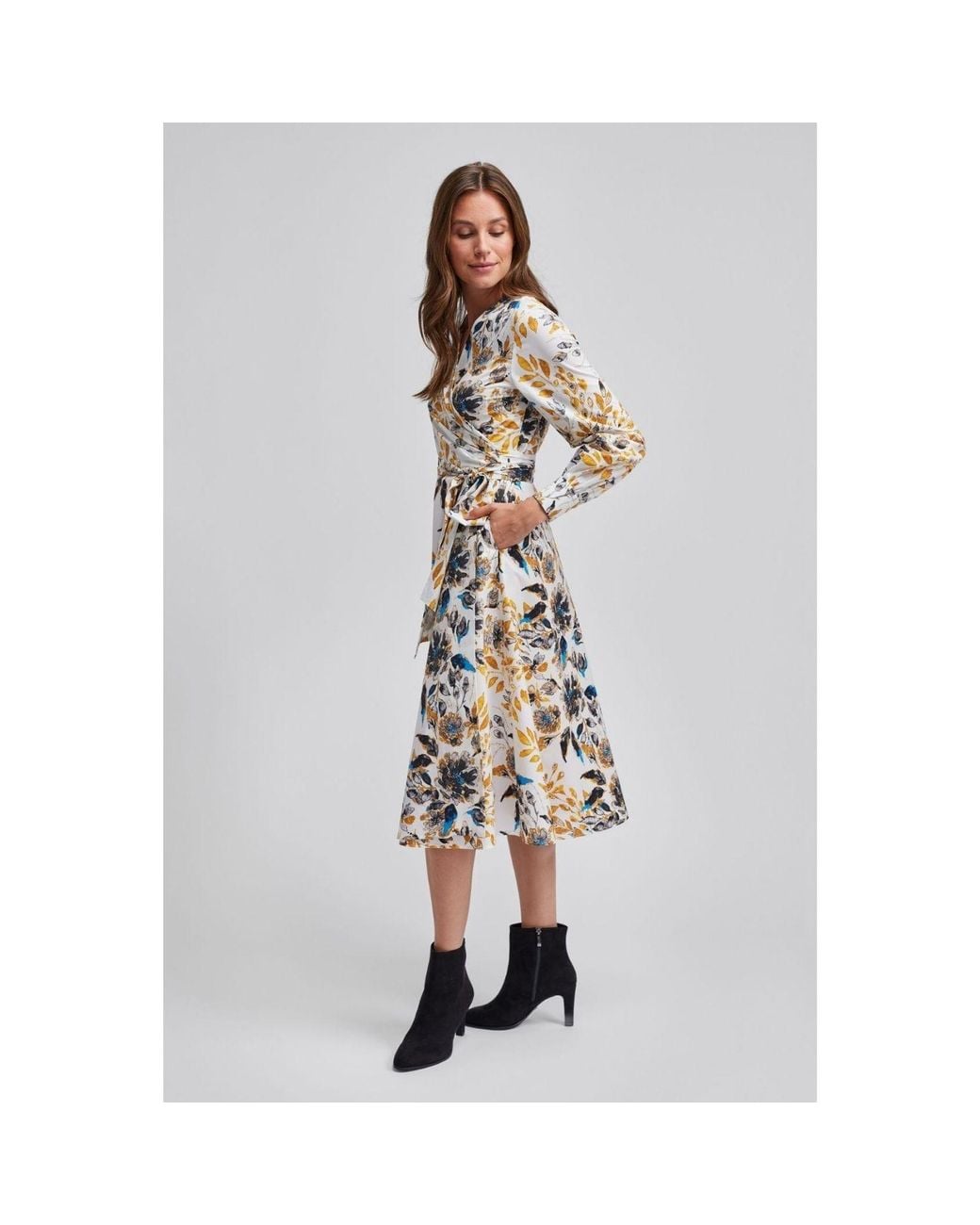 Marianna Déri Natural Autumn Garden Wrap Dress