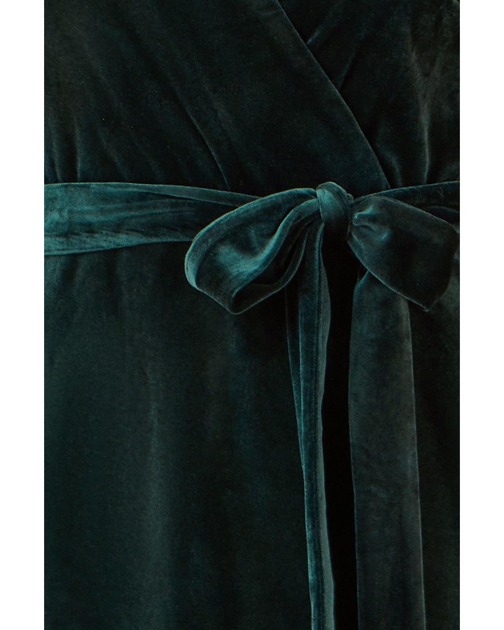 Yumi' Black Velvet Wrap Midi Dress With Contrast Hemline