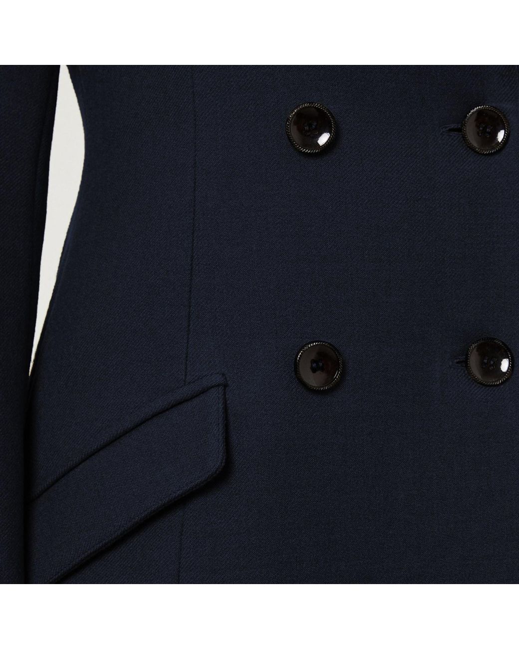 SEREN LONDON Blue Classic Double-Breasted Coat