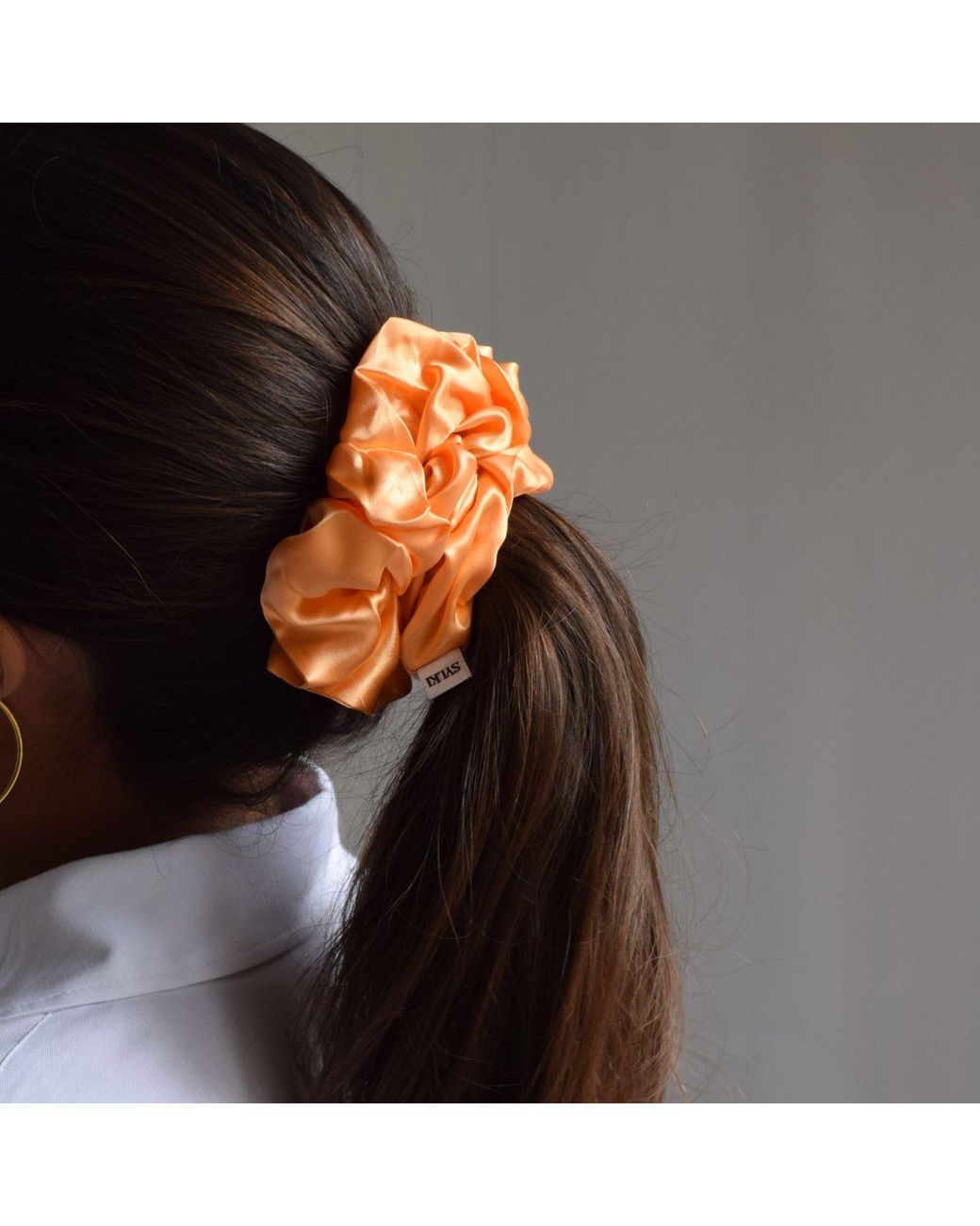 Sylk Brown Silk Scrunchie