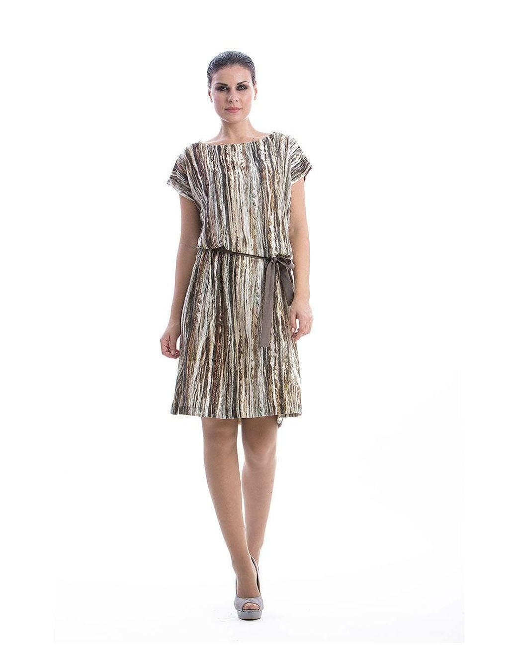 Conquista Natural Patterned Sack Dress