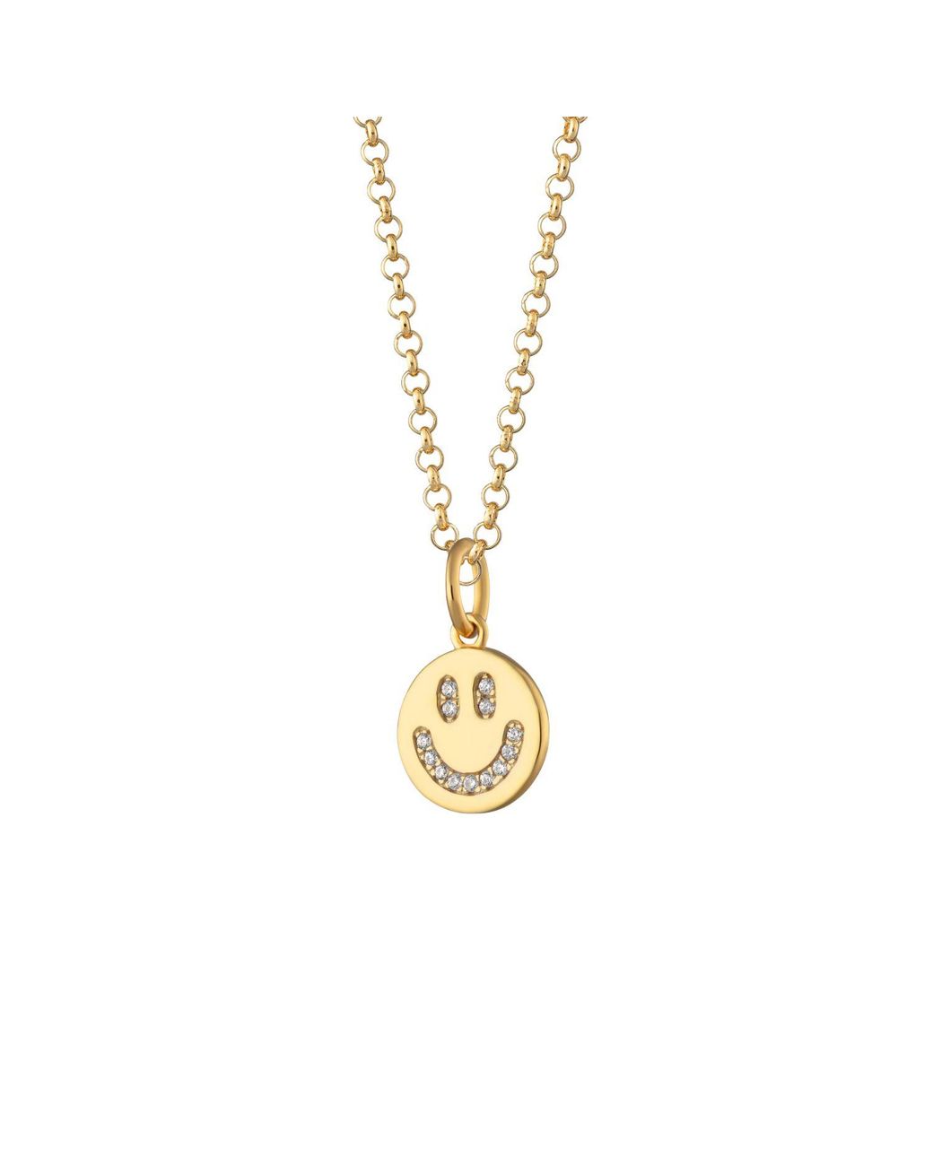 Scream Pretty Metallic Smiley Face Charm Necklace