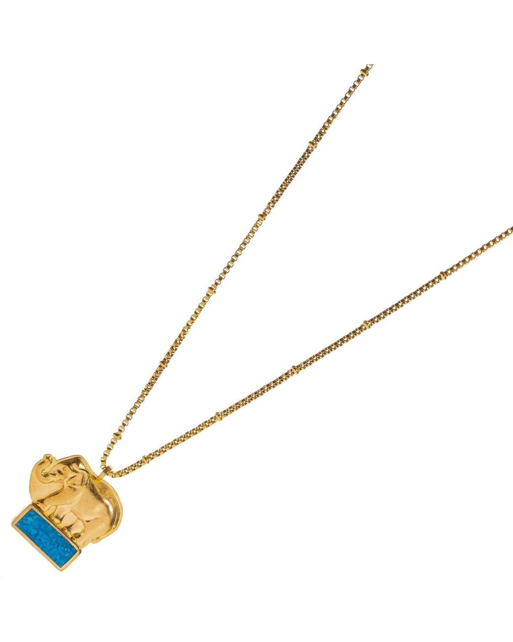 Ebru Jewelry Metallic Lucky Elephant Mosaic Pendant Necklace