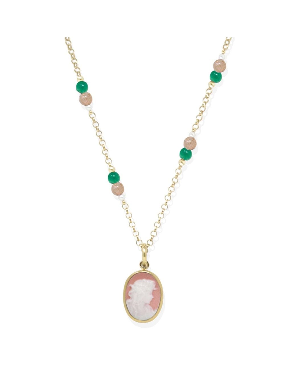 Vintouch Italy Metallic Little Lovelies-Plated Cameo Necklace