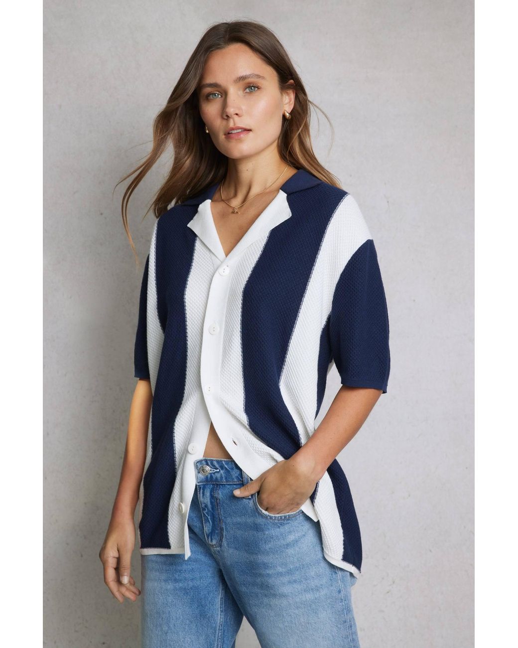 Hay Life Blue Striped Knit Shirt