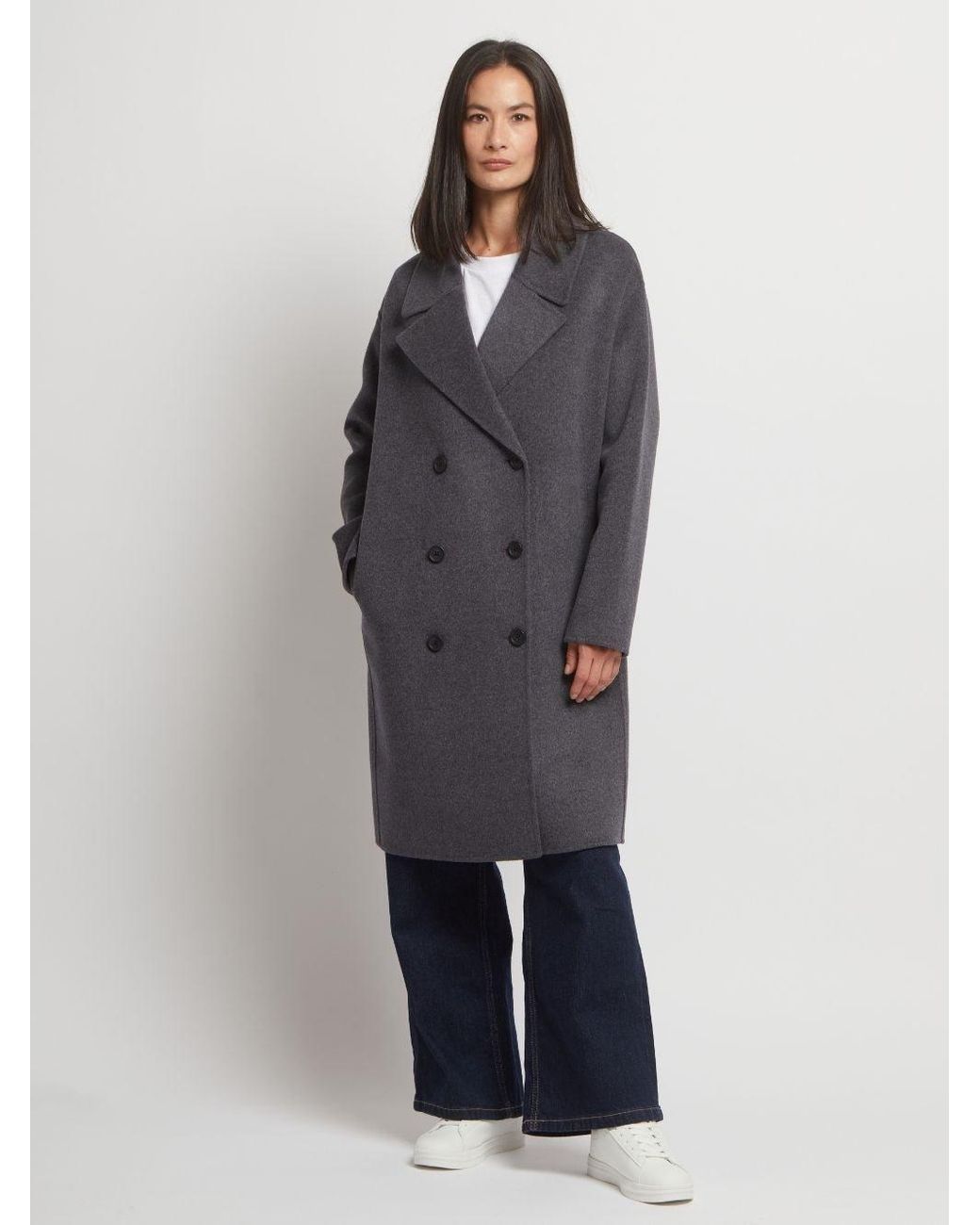 Guards London Blue Flora Wool Cashmere Double Breasted Coat