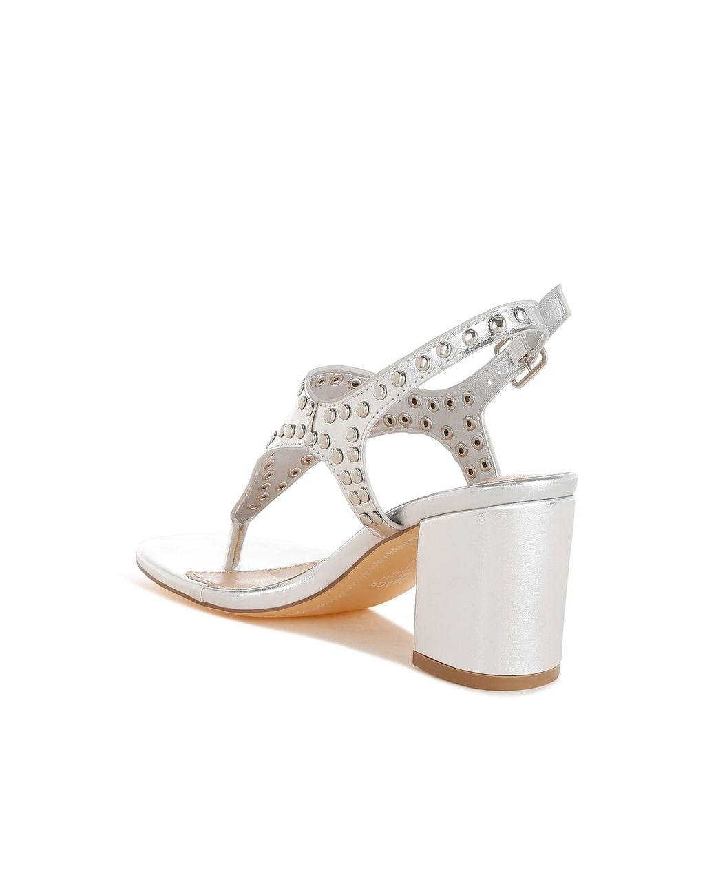 Rag & Co White Chan Metallic Studded Statement Heels