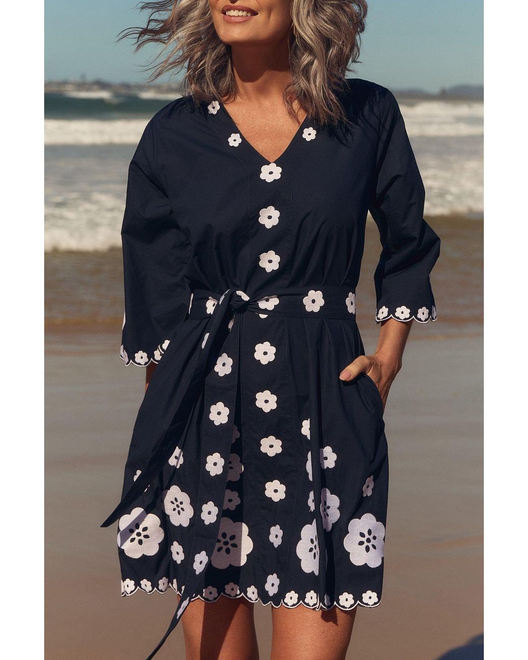 Adrift Clothing Blue Sacha Shift Dress