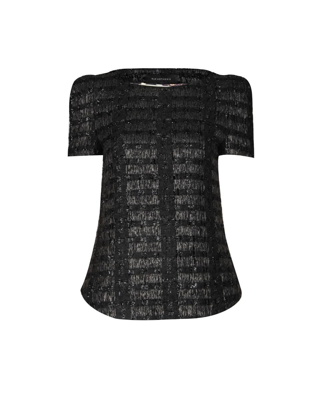 RUE AGTHONIS Black Lendemain Top