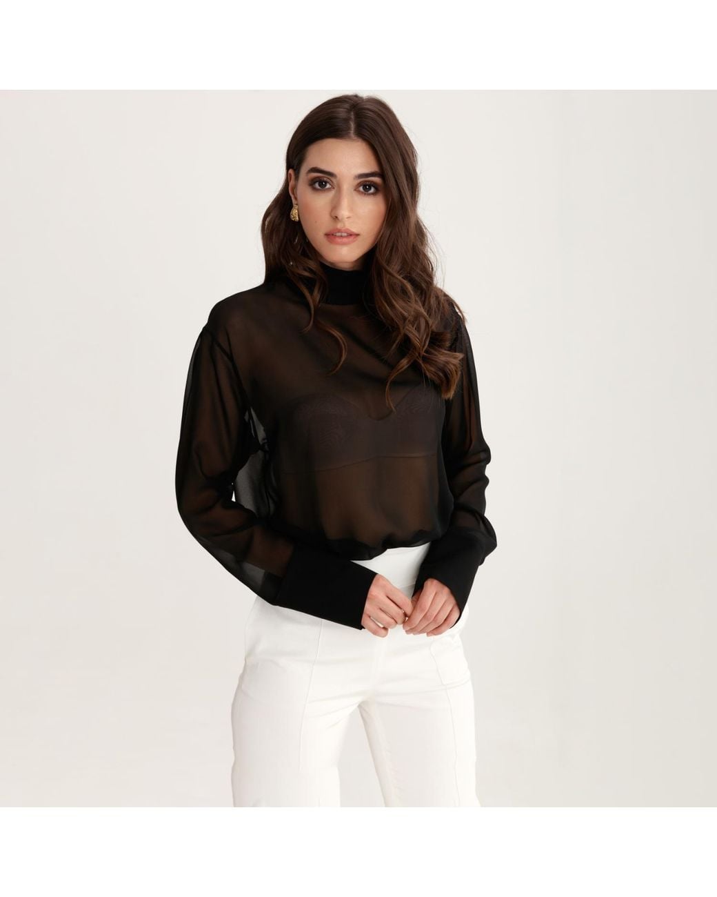 Lita Couture Black Oversized Blouse