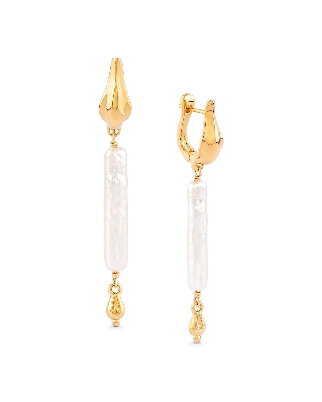 Astor & Orion White Artemis Rectangular Pearl Statement Earrings