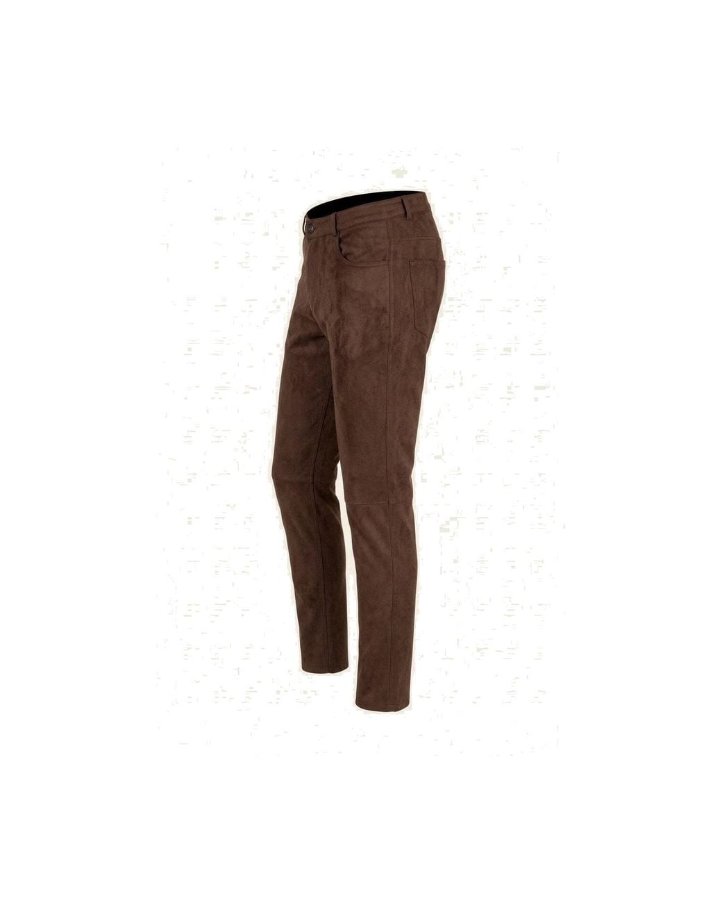 Ron Tomson Brown Microsuede Lightweight Tapered Pants for men