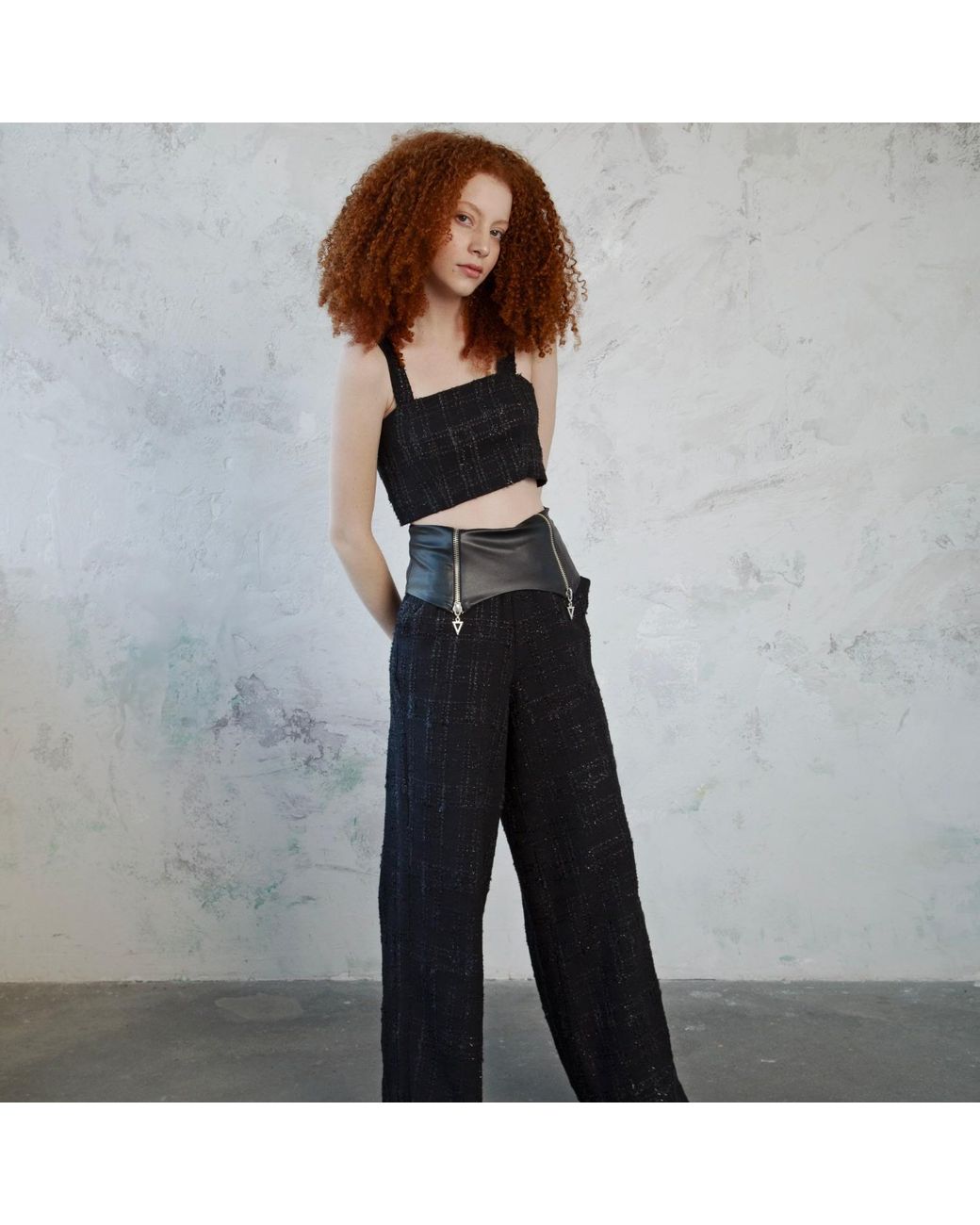 Mirimalist Black Vega Tweed Bustier