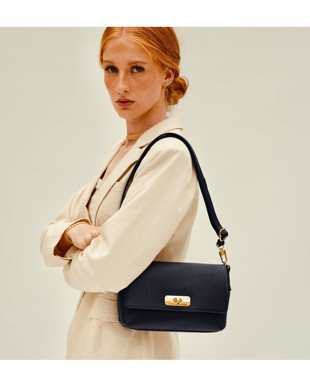 Apatchy London Blue The Maisie Midi Leather Bag