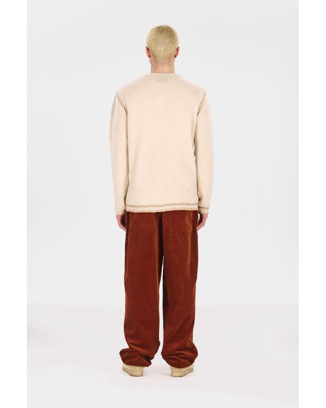 Komodo Red Wayne Organic Cotton Cord Trousers for men