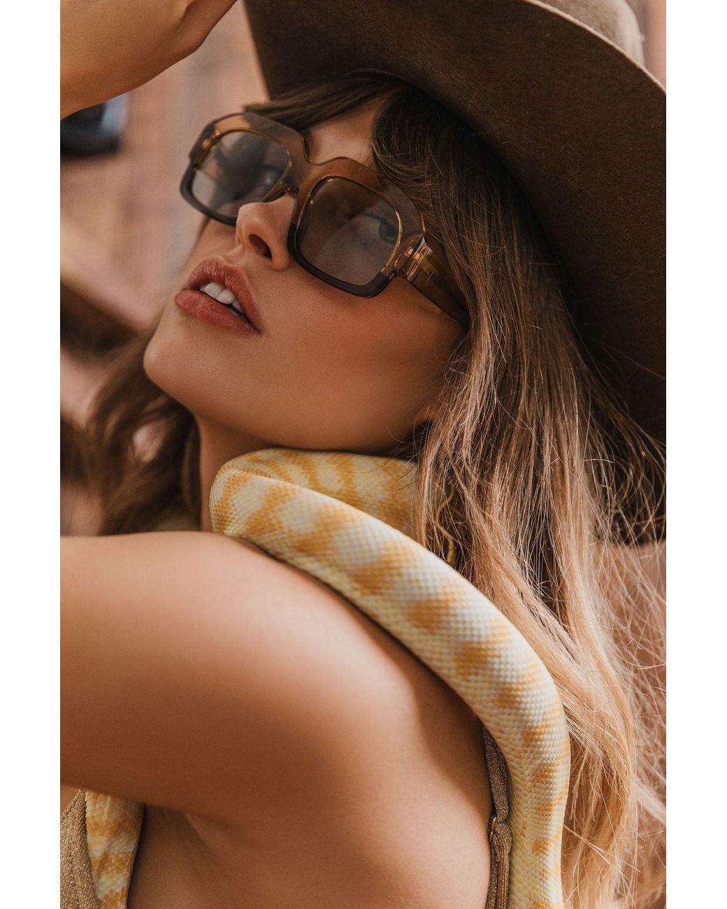 We the Stars Brown Ankh Aura Sunglasses